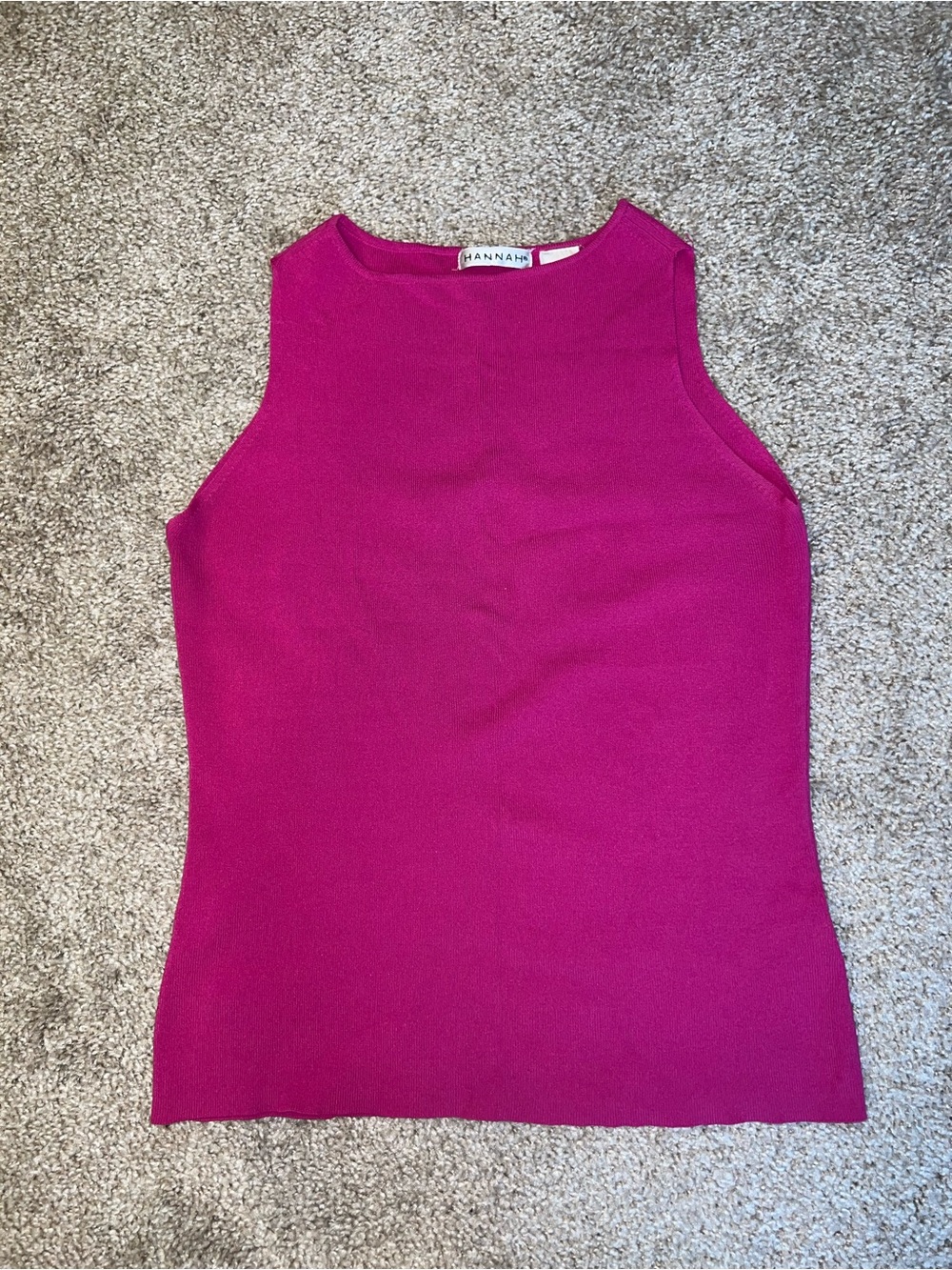Pink Knit Fitted Tank Minimalist Elevated Basic Y2K Clean Girl